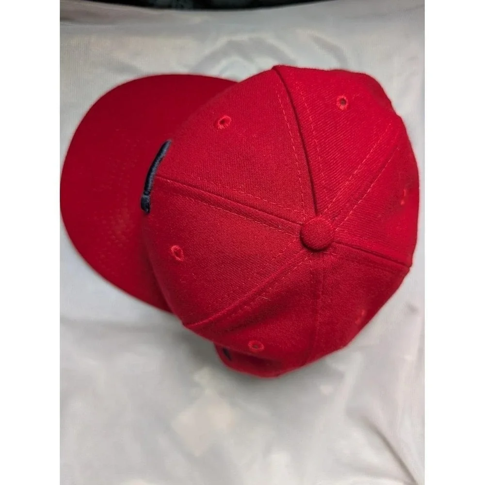 New Era Cleveland Indians Block C 59FIFTY Fitted Hat Red On-Field Cap 7 3/8